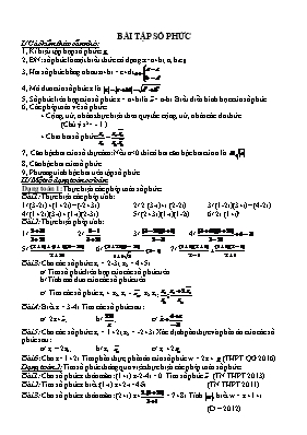 Toán 12 - Bài tập số phức